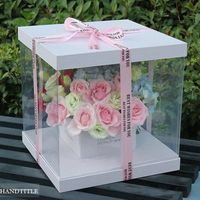 Nuovo Disegno finestra Trasparente di Plastica trasparente PVC PET box fiore con coperchi cartone
