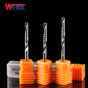 Weitol cnc frees Up & Down Cut patroon router tungsten 5A Een fluit spiral bits graveren bits