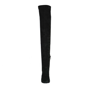 Bottes hautes en cuir véritable noir <span class=keywords><strong>pour</strong></span> femmes, talon bloc, style slim, hiver - Product Image 3