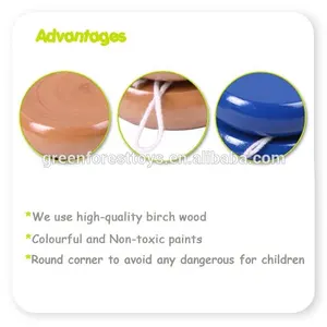 ADD LOGO Custom Classic Natural Wood Toy For Kids Looping Play With Wooden Yoyo