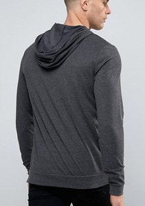 Maglietta a manica lunga <span class=keywords><strong>con</strong></span> <span class=keywords><strong>cappuccio</strong></span> in bianco maglietta tascabile di canguro per gli uomini - Product Image 2