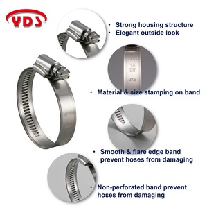 YDS Automotive Stainless Steel Worm Drive Hose Pipe <b>Clamp</b> Metric & Inch 40mm 10240-12040 - Product Image 5