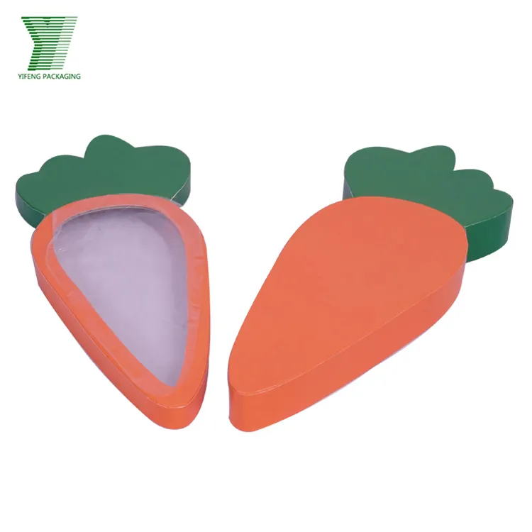 De dibujos animados lindo forma de zanahoria Cajas de Regalo personalizado 2 piezas de embalaje de alimentos