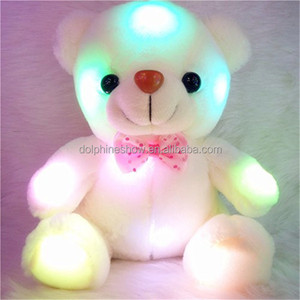 Valentine Gift Night Light up <strong>White</strong> Teddy Bear <strong>Plush</strong> <strong>Toy</strong> for Kids Custom Cute <strong>Stuffed</strong> Animal Soft <strong>Plush</strong> 30cm Led Teddy Bear