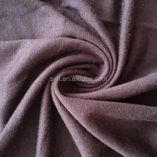 Tissu jersey viscose 94% spandex, 6% coton doux, combinaison simple tricotée, 220gsm