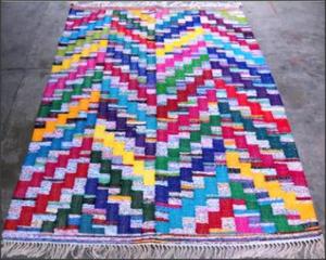 Alfombras de arte indio para sala de estar, trapos y alfombras étnicos Dhurrie - Product Image 2
