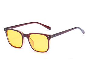 Carré objectif clair et jaune lentille deux options mince en métal anti-rayonnement anti rayonnement lunettes lunettes - Product Image 4