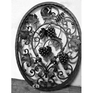 forged wrought iron grapes panel with leaves assembling unit