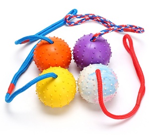 Cane interattivo giocattolo palla su una corda di gomma dura resistente rimorchiatore di guerra cane da masticare giocattolo - Product Image 4
