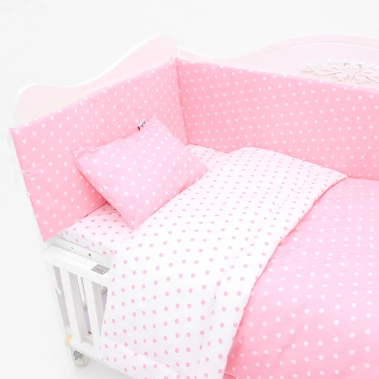 High quality custom design cotton baby girl crib bedding