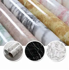 Sangat Mengkilap untuk Dekorasi Lembar Marmer Pvc Foil