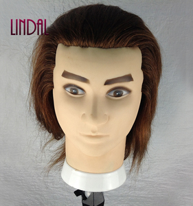Tête de mannequin d'entraînement pour coiffure LINDAL, de haute qualité, en <span class=keywords><strong>cheveux</strong></span> naturels - Product Image 1