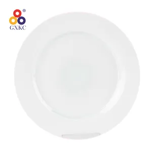 Vente en gros de vaisselle blanche unie pour hôtel Plats en céramique en porcelaine Assiettes de cuisine Ustensiles de cuisine Assiettes Assiettes en céramique 10 pouces