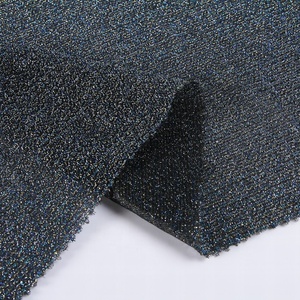 100% polyester vêtement noir stock beaucoup kg à <span class=keywords><strong>tricoter</strong></span> <span class=keywords><strong>lurex</strong></span> maille tissu pour robe - Product Image 1