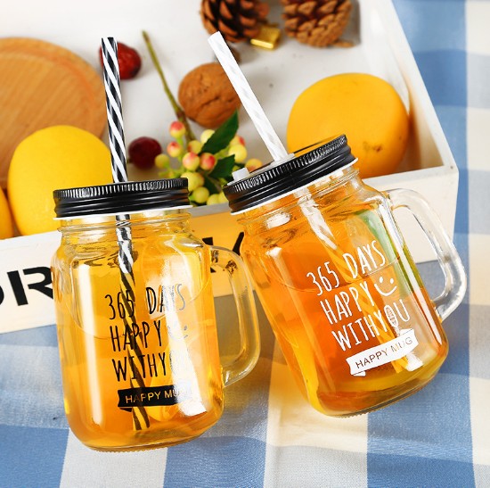 16 oz glass mason jar sizes glass mason jars mug with lids and straw