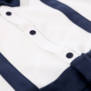 Ropa para Recién Nacidos OEM/ODM, Mono de Bebé 100% Algodón, Diseño Moderno, Color Azul Marino, Ropa Neonatal - Product Image 4