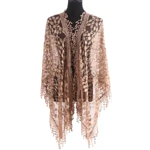 Chinese classic lace hollow out scarf with tassel