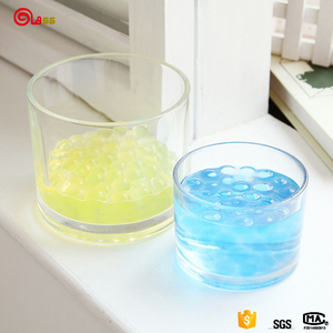 Comercio al por mayor ecológico ronda mini clear frascos de vidrio vela - Product Image 1