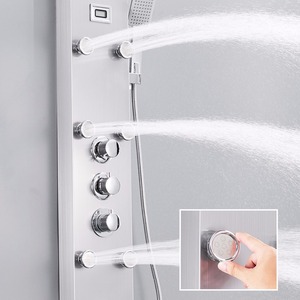 Ensemble thermostatique hydroélectrique Flg en acier inoxydable, panneau de <span class=keywords><strong>douche</strong></span> chauffe-<span class=keywords><strong>eau</strong></span> chaude - Product Image 4