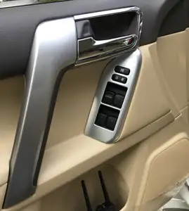 トヨタランドクルーザープラド2010- 2018アクセサリー用ABS木製インテリアカーウィンドウリフトスイッチスタイリングトリム