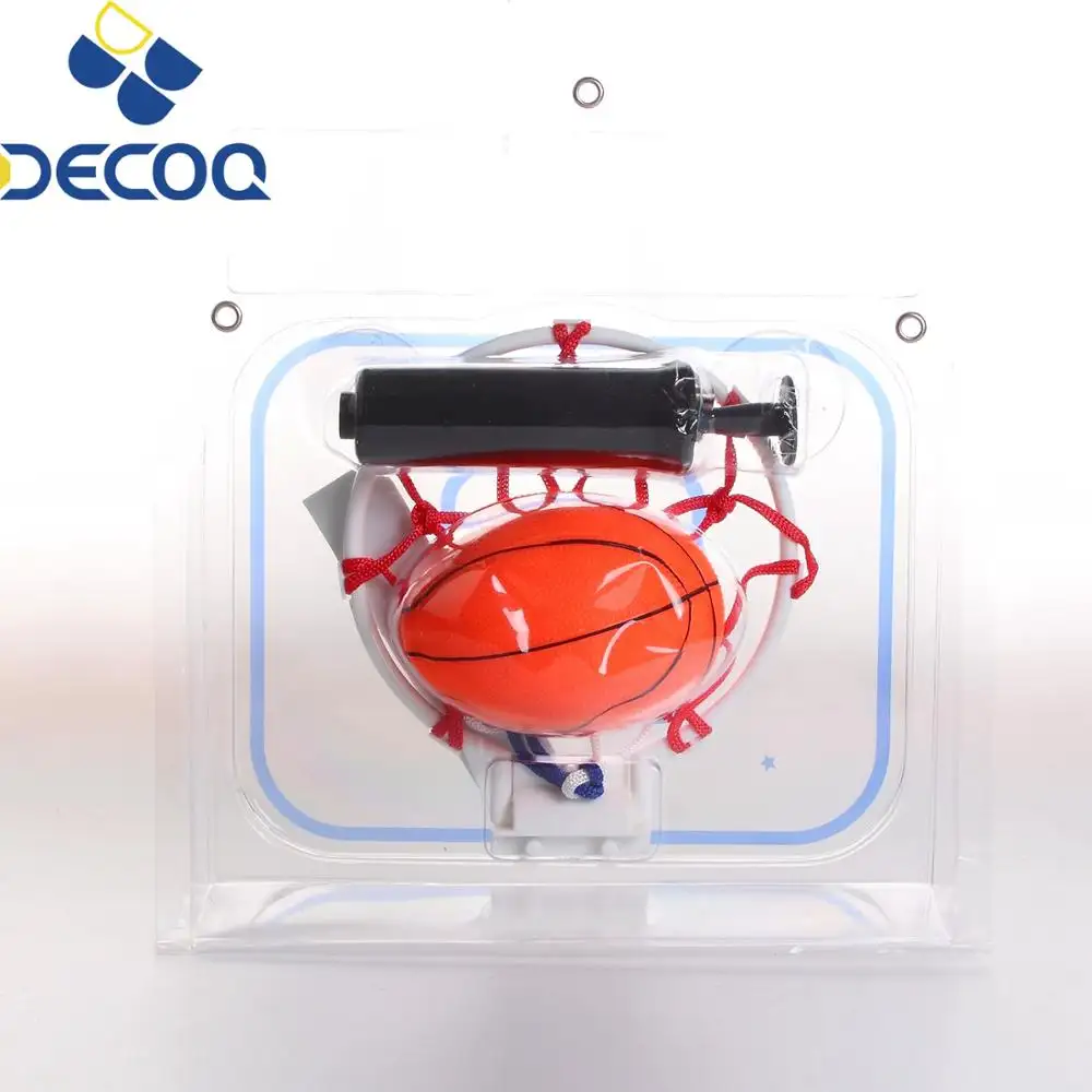 DECOQ Mini Indoor Hanging Basketball Board with Net Ball Pump Portable Basket Set