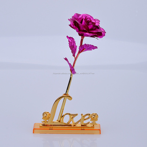 Regalos del día <span class=keywords><strong>de</strong></span> <span class=keywords><strong>san</strong></span> valentín 24 K lámina <span class=keywords><strong>de</strong></span> oro rosa flor con amor base - Product Image 5