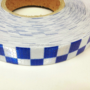 Vari colori di alta qualità a scacchi nastro riflettente, nastro a scacchi blu bianco riflettente, riflettente rosso bianco a scacchi nastro