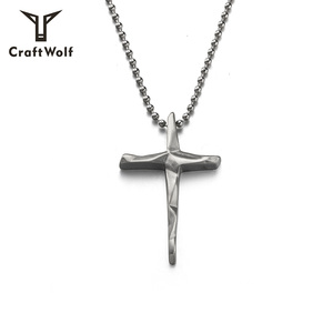 Mestiere Lupo Personalizzato Oro di Colore Uomo Donna Coppia Croce Collana - Product Image 4
