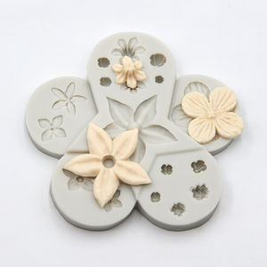 Molde de silicona con patrones de flores para Fondant, bonito molde de silicona con forma de flor para Chocolate, dulces y magdalenas - Product Image 2