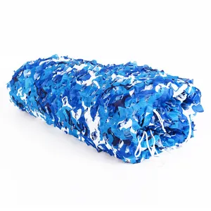 Hot sale waterproof blue ocean camouflage net bulk roll camo netting for sunshade decoration
