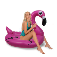Flotador Inflable de Piscina en Forma de Flamenco para el Verano y la Playa, Juguetes para Fiestas de Piscina, Tumbona Flotante para Montar sobre el Agua
