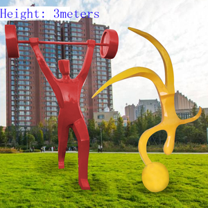 高品質大樹脂壁彫刻赤ランニングマン壁グラスファイバー像 - Product Image 4