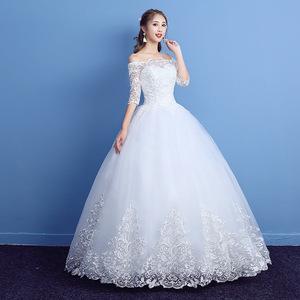 Vestido de Novia de Encaje con Hombros Descubiertos y Media Manga, Novedad de <span class=keywords><strong>2017</strong></span>, Venta al por Mayor y al Detal - Product Image 3
