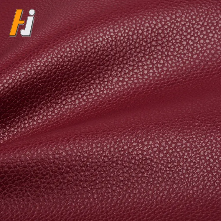 High quality red and black soft elastic durability PVC embossed printing sublimation faux leather fabric with 2 mm