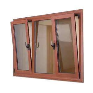 Aluminum Profile Windows And Door Wooden Color Aluminum Window And Door Casement windows