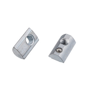 M4 M5 M6 M8 Steel T Nut Zinc Plated Top T slot Nut with Spring Loaded Ball for 8 Slot Aluminum Profile