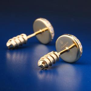 KRKC & CO pendientes de plata de ley 925 de Hip Hop de 14K oro - Product Image 2
