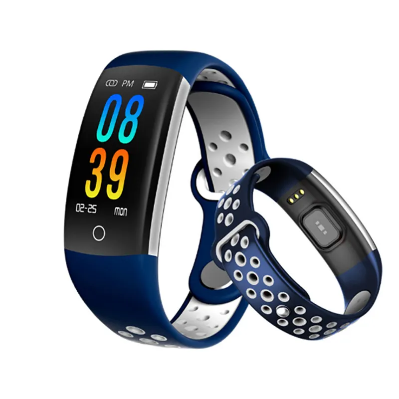 Factory Q6 Smart Bracelet Blood Pressure Pulsometro Fitness Tracker 30 Meter IP68 Waterproof Smart Band pk Fitbits xiomi