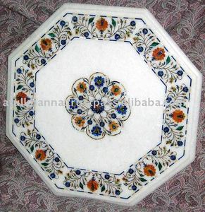Plateaux de table en marbre blanc pur, décoration intérieure - Product Image 1