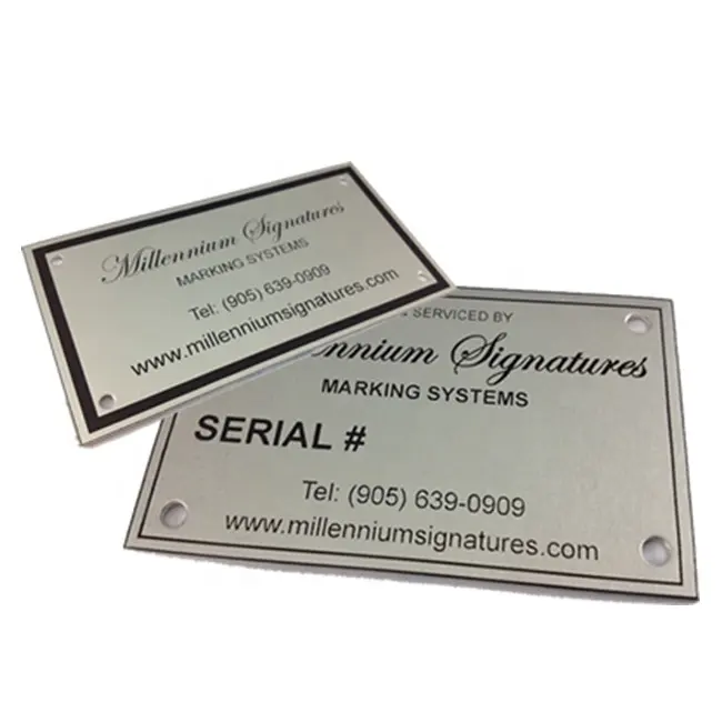 Custom Etched Logo Tags Engraved Nameplate Aluminum Equipment Sign Metal Stainless Name Plate
