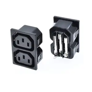 PDU AC IEC-C13 double male ac socket 3 hole 1.2position 10A250V power UPS connector cabinet electric interface