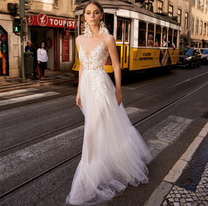 Vestido de novia de gasa ligera con cordones, para boda, playa, 2021 - Product Image 2