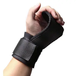 Sangles de poignet de levage de poids de puissance poignée de main protecteur de main produit avec anti-dérapant avec des lignes de presse en T accessoires de fitness - Product Image 1