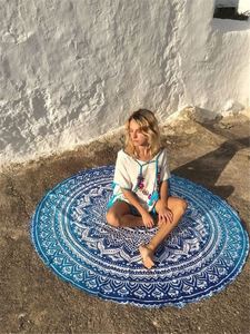 <span class=keywords><strong>Alson</strong></span> drop shipping Rond Serviette De Plage/Tapis De Yoga Épais Terry avec Fringe Glands - Product Image 3