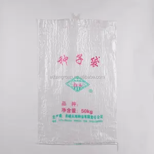 Saco de tecido PP virgem 100% novo para alimentação de arroz e grãos de 25kg 50kg 50lb, saco de tecido transparente para venda, fabricante chinês, 2024