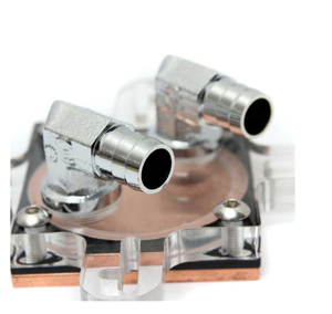 Robinets de refroidissement à eau pour radiateur de processeur d'ordinateur, avec 2 chromecast en cuivre rouge, 74x70x33mm - Product Image 1