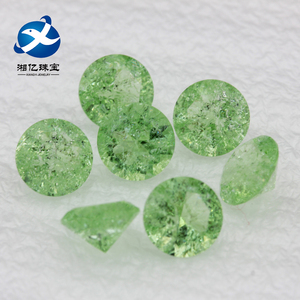 Wuzhou gemas sintéticas Cristal de hielo hermoso color <span class=keywords><strong>verde</strong></span> manzana - Product Image 2