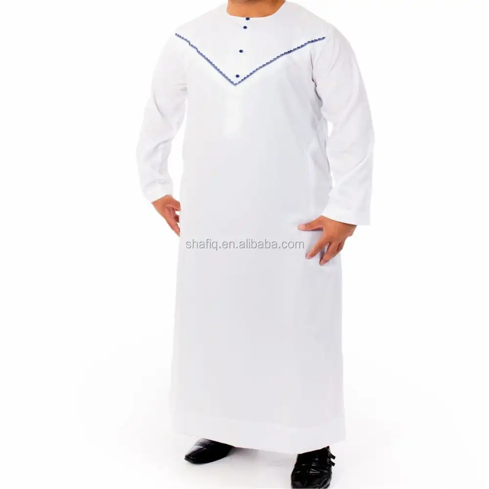 सफेद oamni नीले kandura जुब्बा थोक abaya मॉडल दुबई इस्लामी वस्त्र Jilbab इस्लामी शैली
