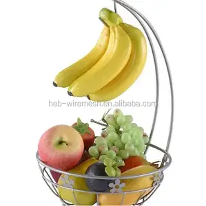 Корзина для фруктов из нержавеющей стали с вешалкой для бананов