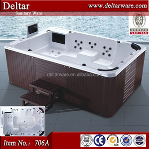 YIDA Classical Round Pool <strong>Bathtub</strong> 4 Person Hot Tub with 3.0HP air <strong>Jets</strong> Pump Commercial Enameled <strong>Bathtubs</strong>